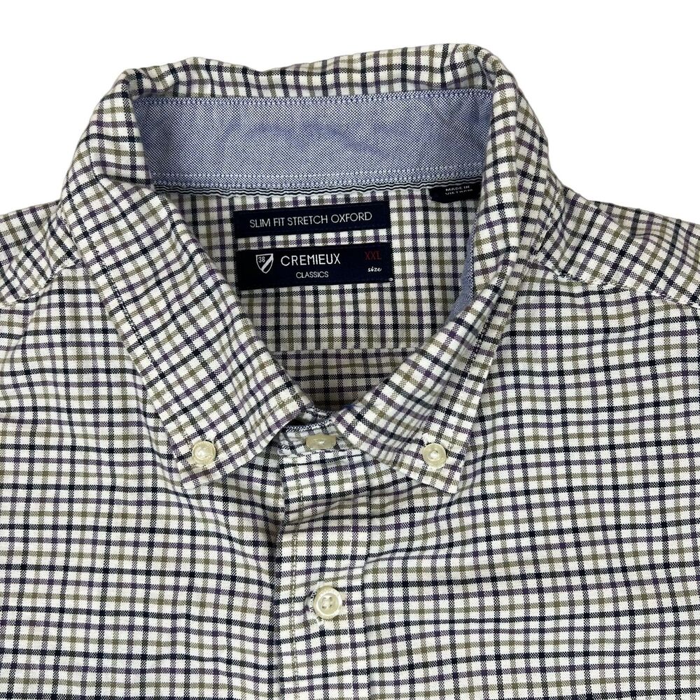 Cremieux Classics Slim Fit Stretch Oxford Plaid Button Down Shirt XXL